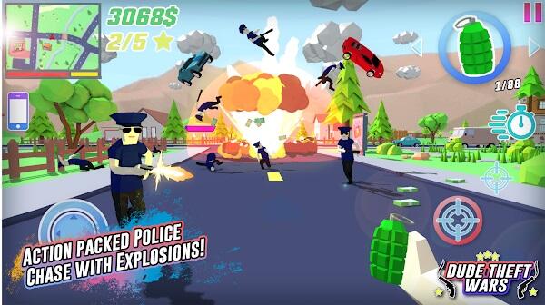 Dude Theft Wars MOD APK gameplay open world sandbox