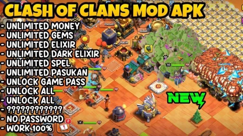 Fitur Clash of Clans MOD APK